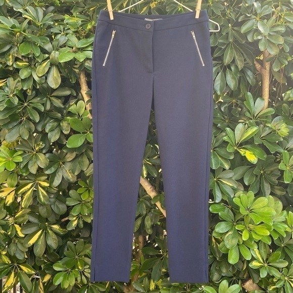 NEW EDEN Society “Francesca Skinny Pants” Xs Womens’ Navy w Silver Zippers NWT - Picture 1 of 8